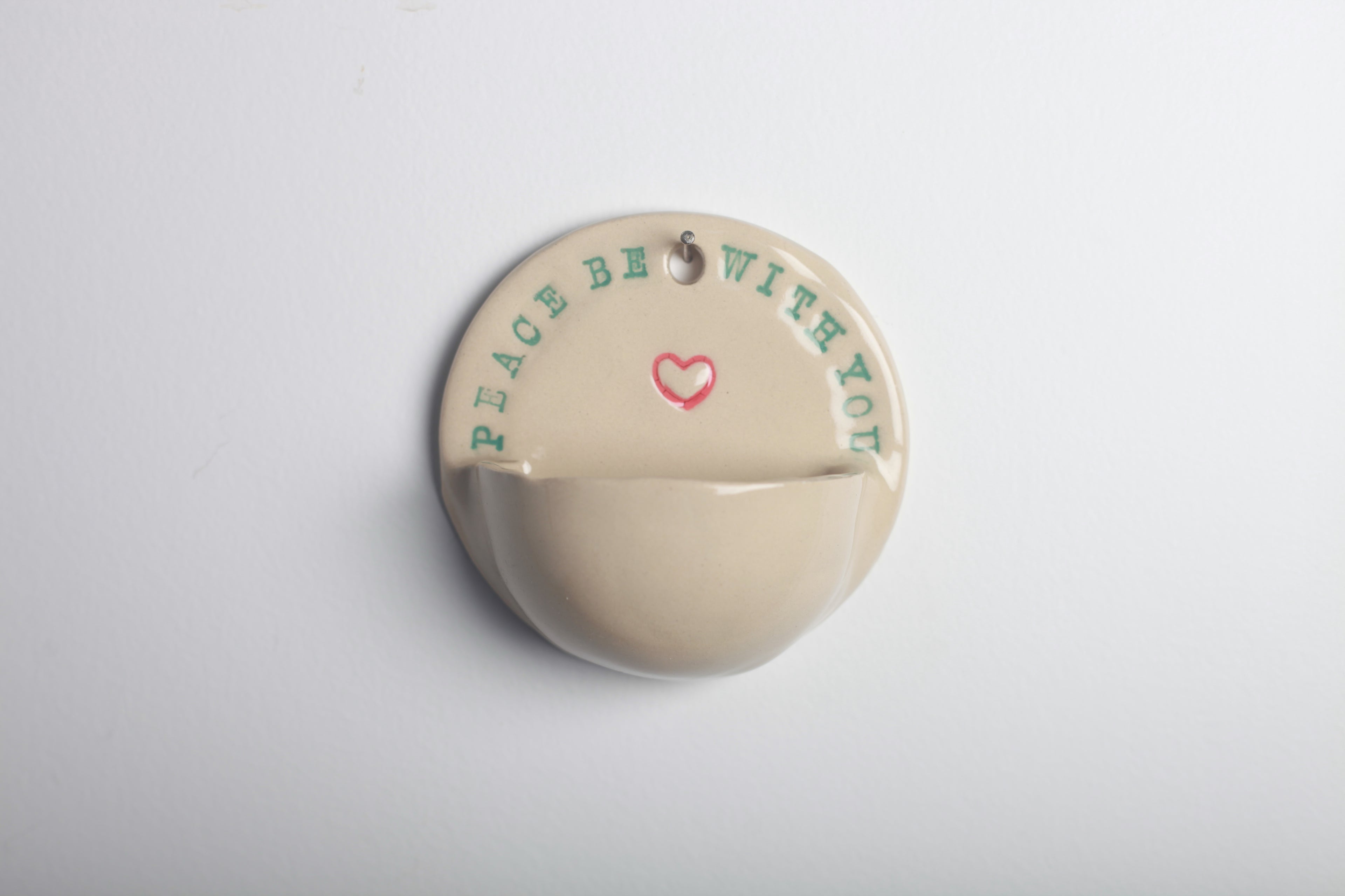 Peace Be With You Holy Water Font (Heart)