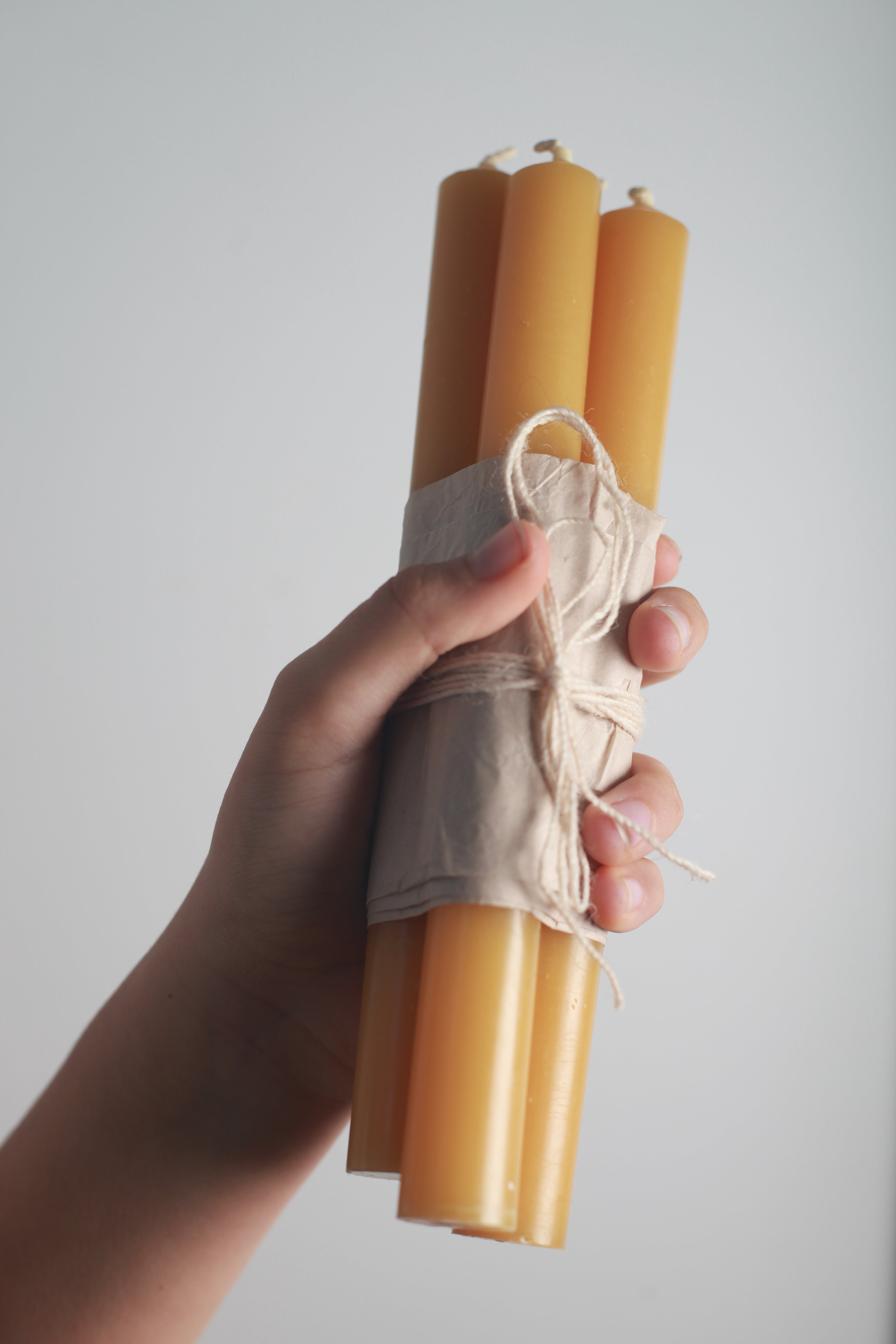 Natural Beeswax Candles Set